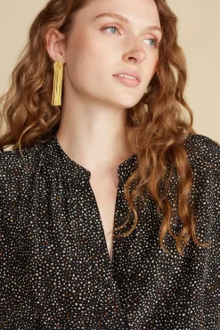 Blouses & Shirts|Tops^Amour Vert Renata Washable Silk Blouse ChamonixBlackandWhitePrint