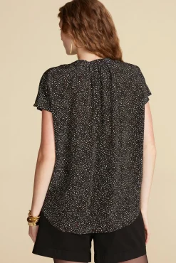 Blouses & Shirts|Tops^Amour Vert Renata Washable Silk Blouse ChamonixBlackandWhitePrint