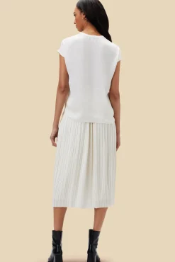 Blouses & Shirts|Tops^Amour Vert Ren Recycled Sateen Blouse Ivory