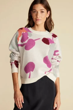 Sweaters & Cardigans^Amour Vert Rowan Jacquard Crew Neck Sweater IvoryPenseePrint
