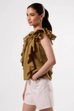 Tops|Clearance^Amour Vert Ruffle Sleeve Top Elm