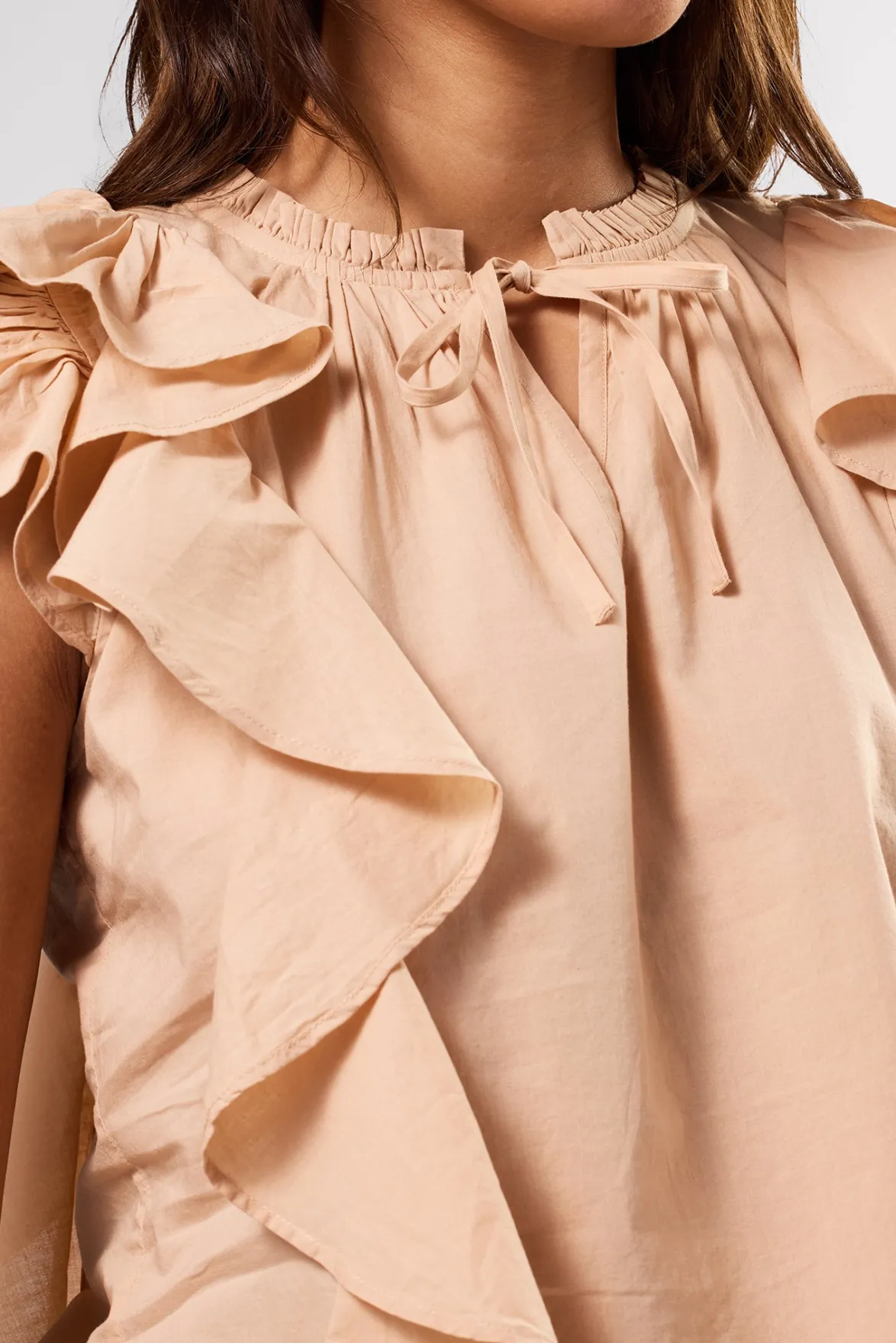 Tops|Clearance^Amour Vert Ruffle Sleeve Top Biscotti
