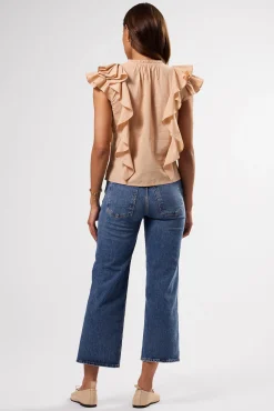 Tops|Clearance^Amour Vert Ruffle Sleeve Top Biscotti