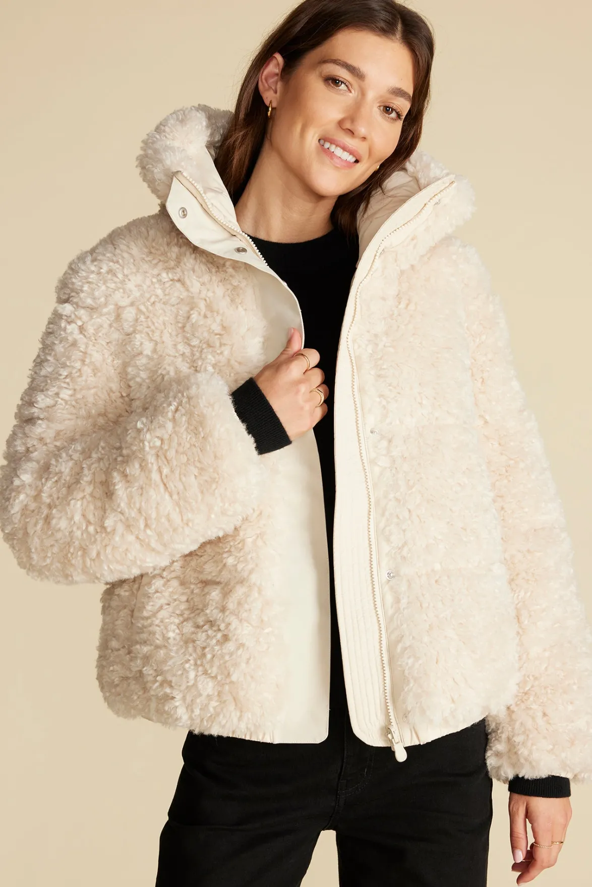 Jackets & Outerwear^Amour Vert Save The Duck Kennie Faux Shearling Jacket Natural