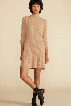 Dresses|Clearance^Amour Vert Sidony Mini Sweater Dress Camel