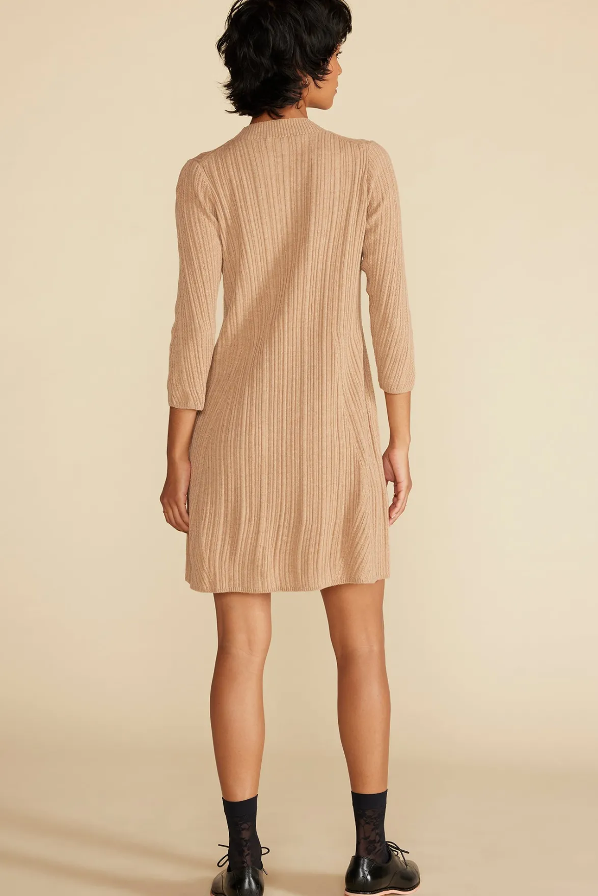 Dresses|Clearance^Amour Vert Sidony Mini Sweater Dress Camel
