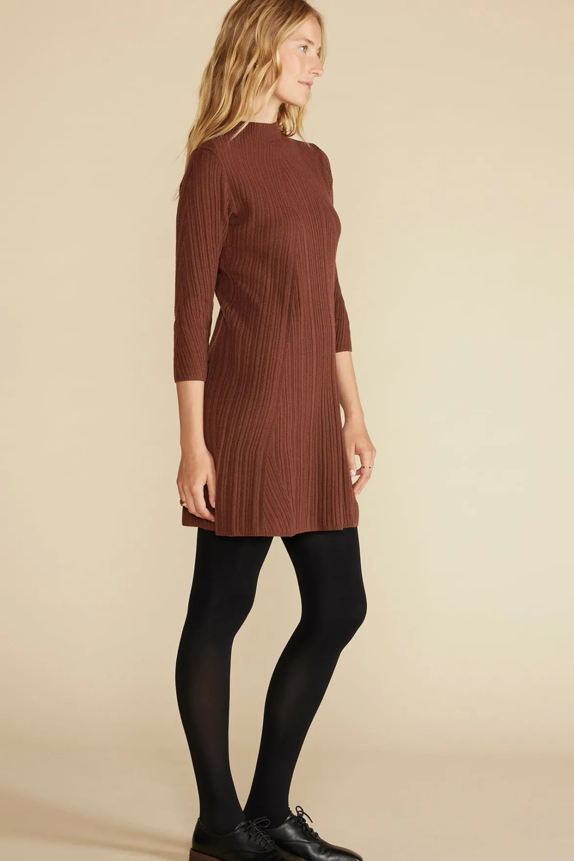 Dresses|Clearance^Amour Vert Sidony Mini Sweater Dress EspressoBrown