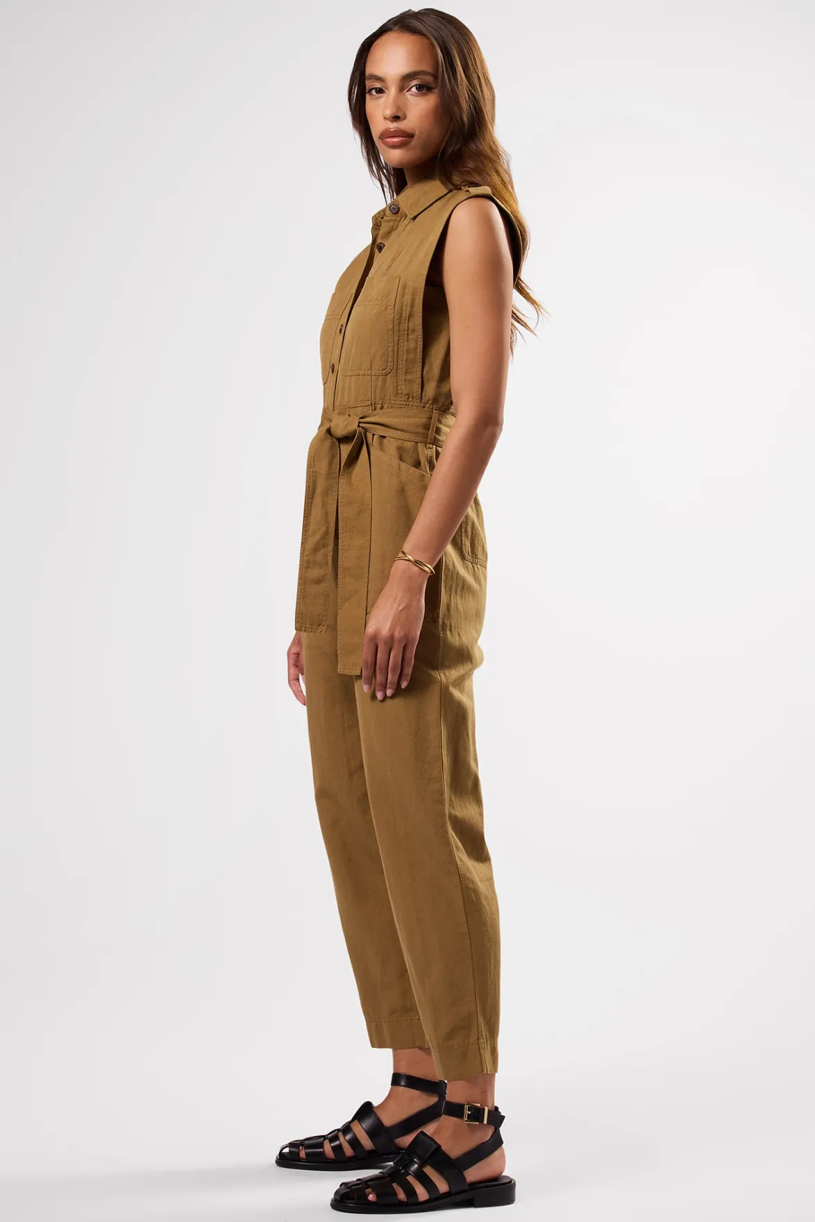 Jumpsuits|Clearance^Amour Vert Sienna Cotton Linen Jumpsuit Elm