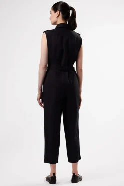 Jumpsuits|Clearance^Amour Vert Sienna Cotton Linen Jumpsuit Black