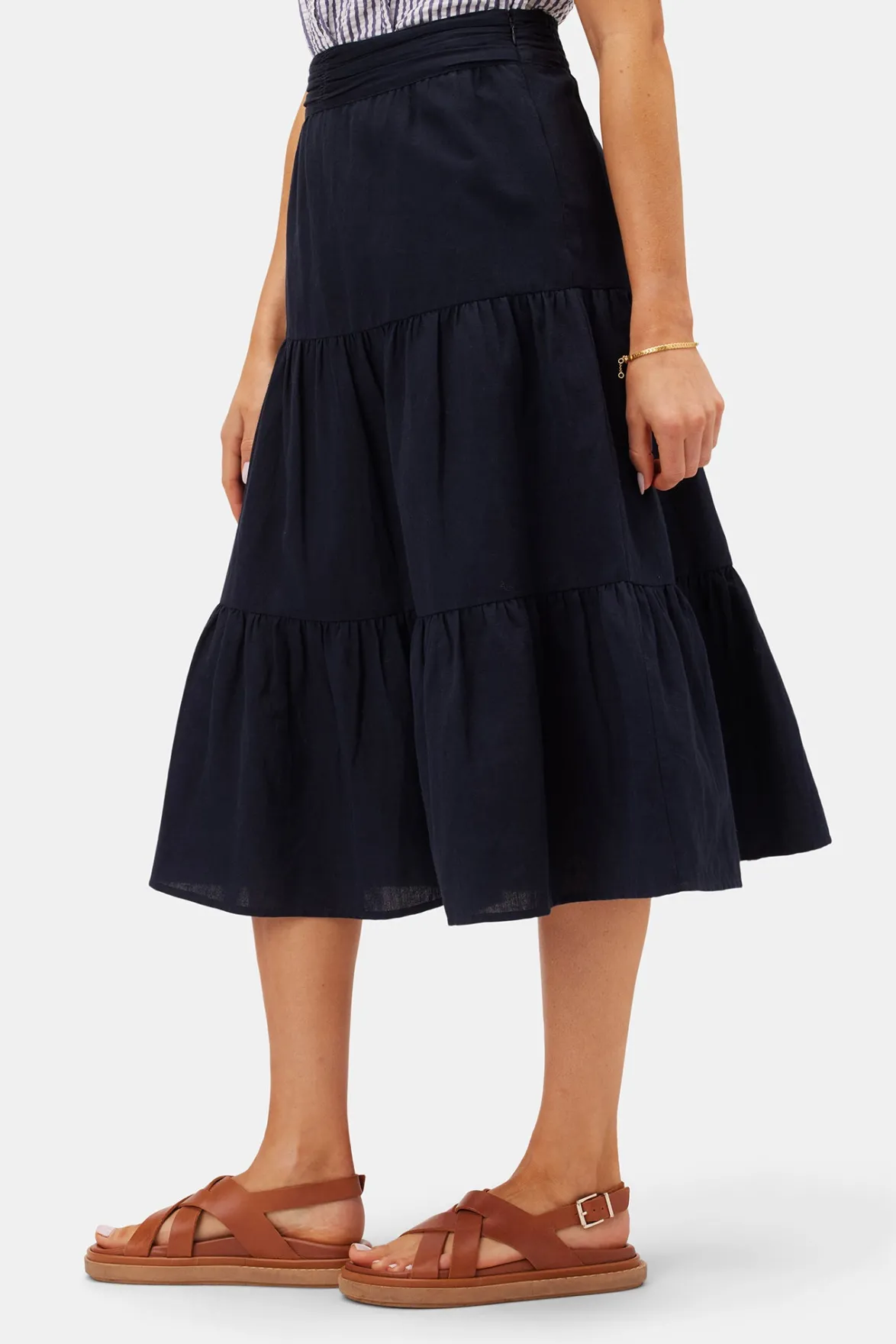 Skirts|Clearance^Amour Vert Silas Cotton Linen Skirt NavyBlue
