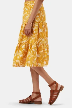 Skirts|Clearance^Amour Vert Silas Cotton Linen Skirt ToileMandarine