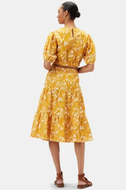 Skirts|Clearance^Amour Vert Silas Cotton Linen Skirt ToileMandarine