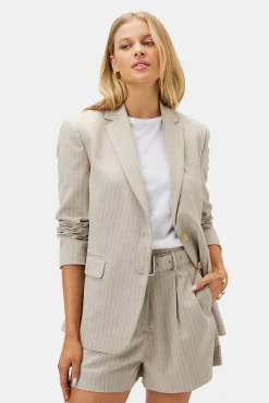 Clearance^Amour Vert Slim Tobie Blazer SanDiegoStripeNatural