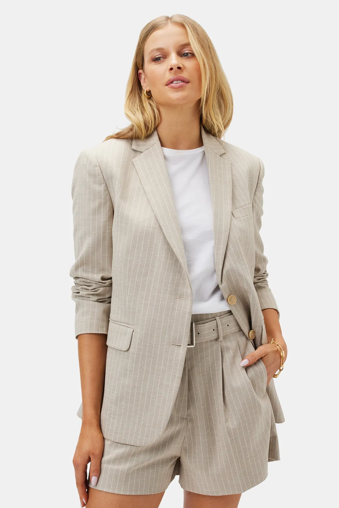 Clearance^Amour Vert Slim Tobie Blazer SanDiegoStripeNatural