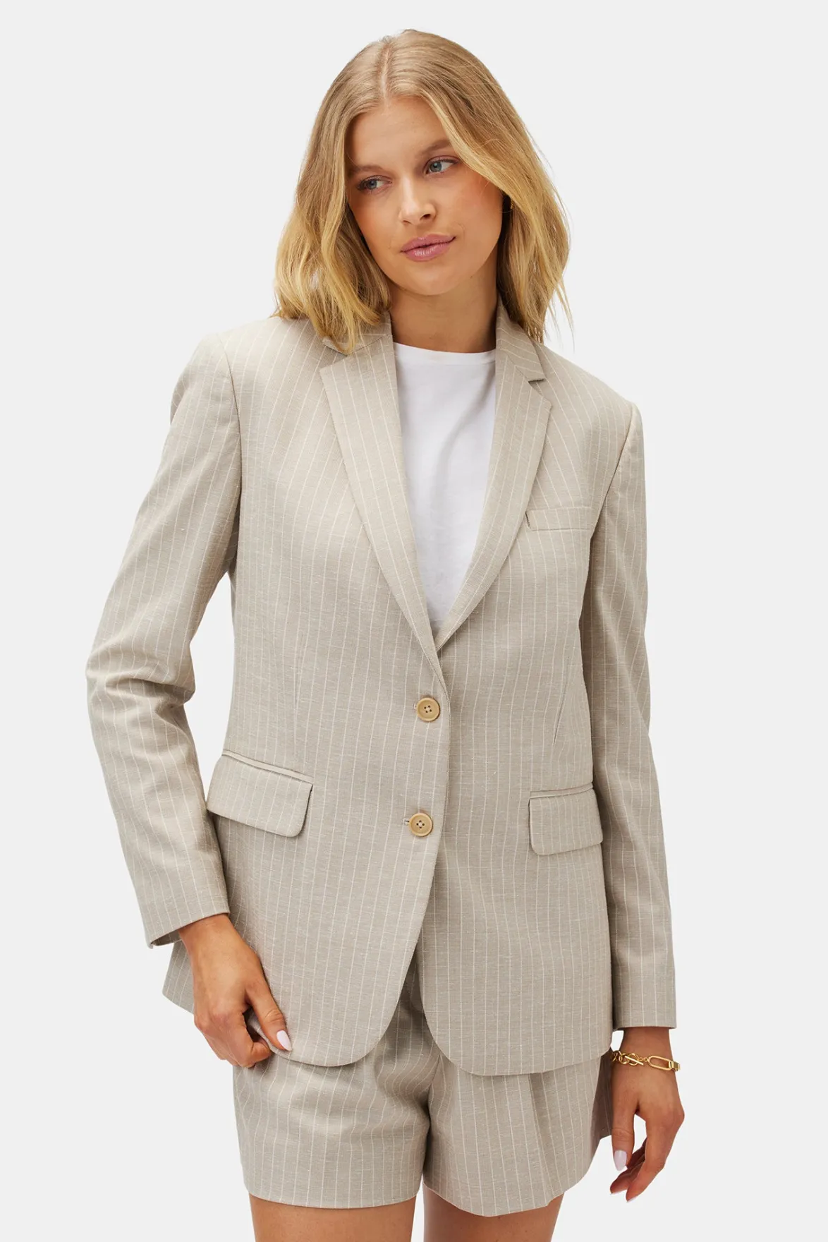 Clearance^Amour Vert Slim Tobie Blazer SanDiegoStripeNatural
