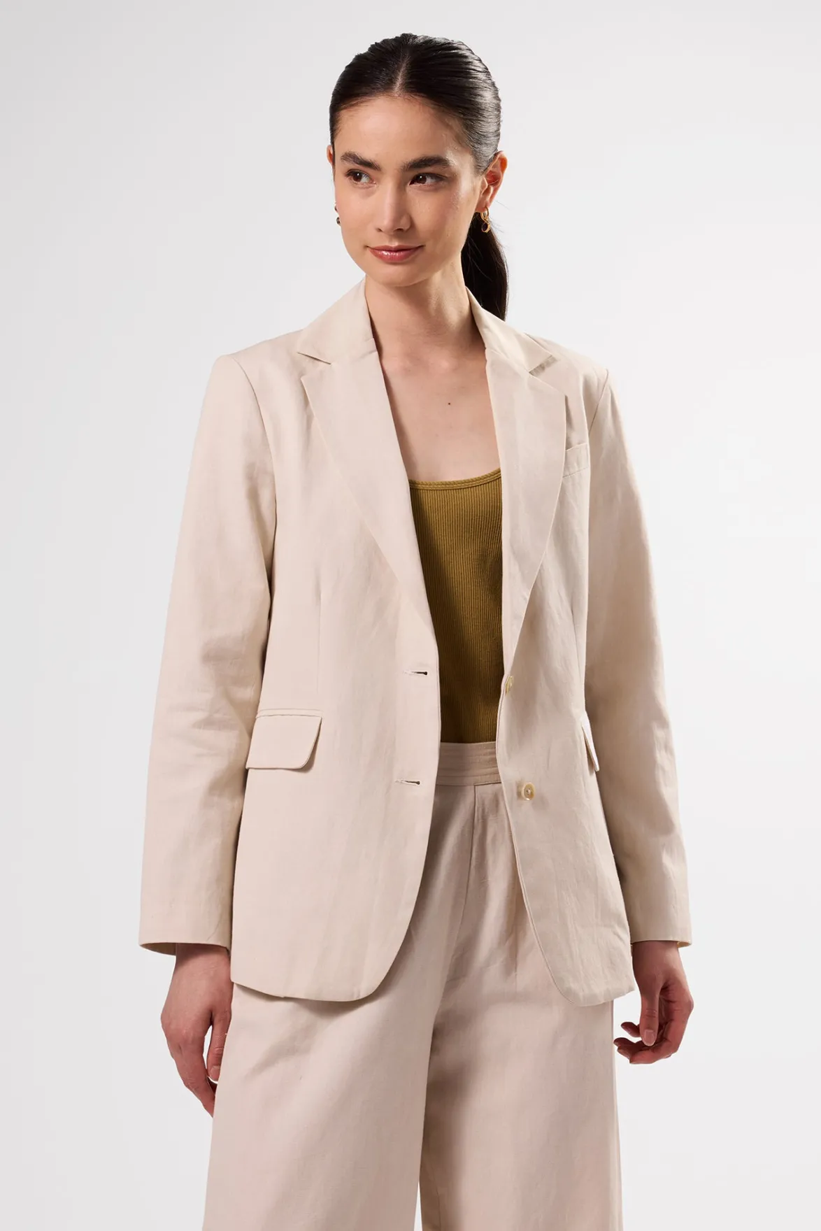 Clearance^Amour Vert Slim Tobie Summer Blazer Natural
