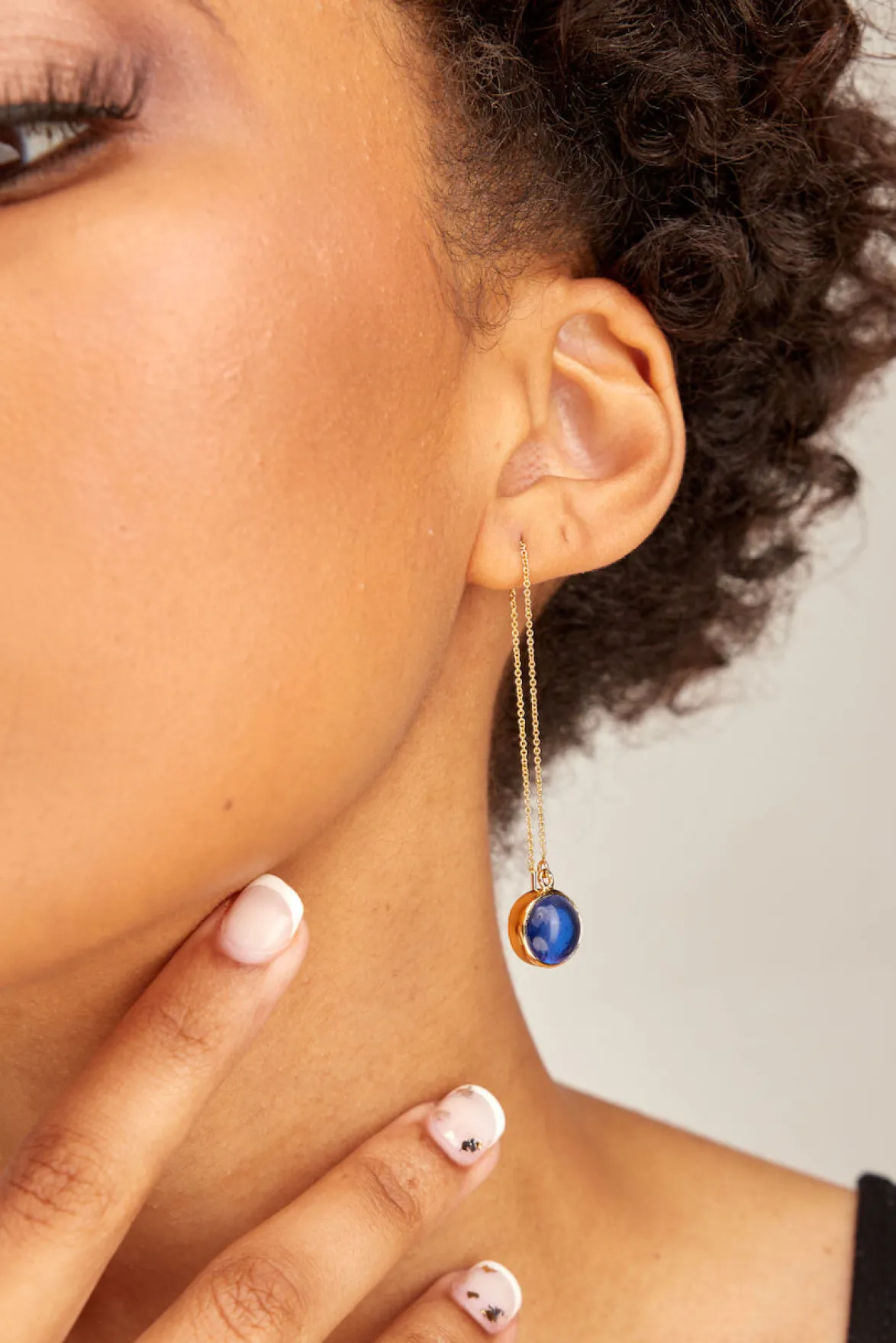 Jewelry^Amour Vert SOKO Umbro Chain Threader Earrings GoldandCobalt