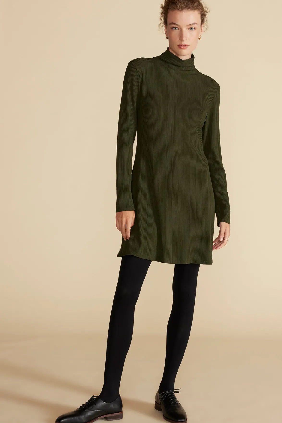 Dresses|Clearance^Amour Vert Solange Paris Rib Dress OliveGreen