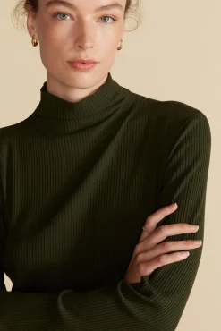 Dresses|Clearance^Amour Vert Solange Paris Rib Dress OliveGreen