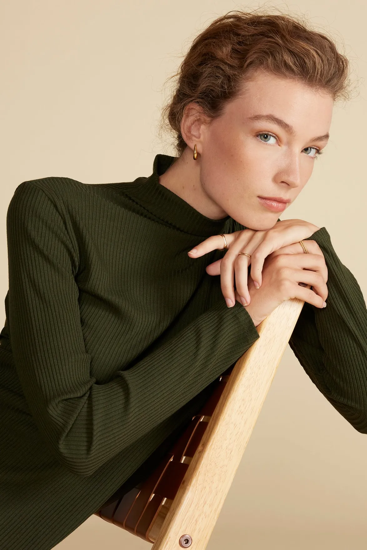 Dresses|Clearance^Amour Vert Solange Paris Rib Dress OliveGreen