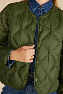 Jackets & Outerwear|Clearance^Amour Vert Solene Quilted Puffer Jacket OliveGreen