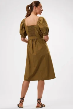 Dresses|Clearance^Amour Vert Square Neck Button Front Dress Elm