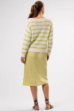 Sweaters & Cardigans|Clearance^Amour Vert Stripe Novelty Sweater IvoryLimeStripe