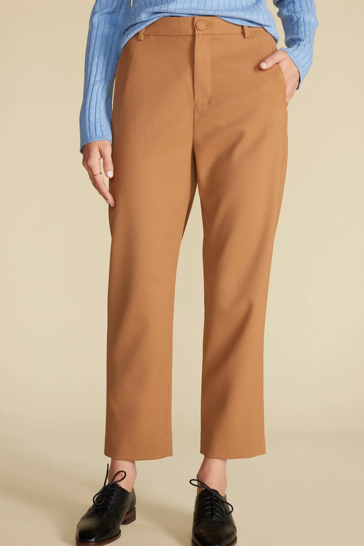 Pants^Amour Vert Taper Tailored Ankle Trouser Camel
