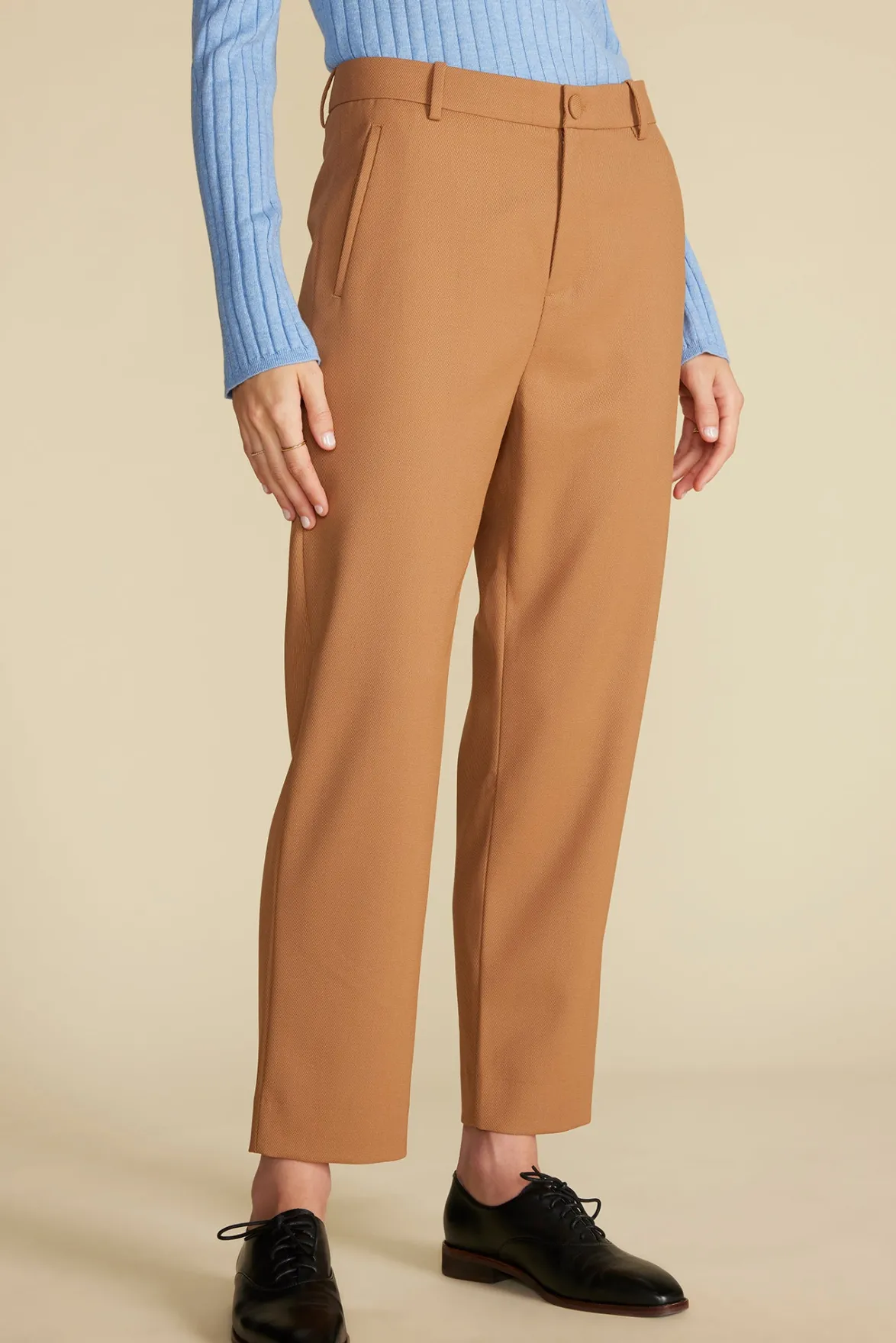 Pants^Amour Vert Taper Tailored Ankle Trouser Camel