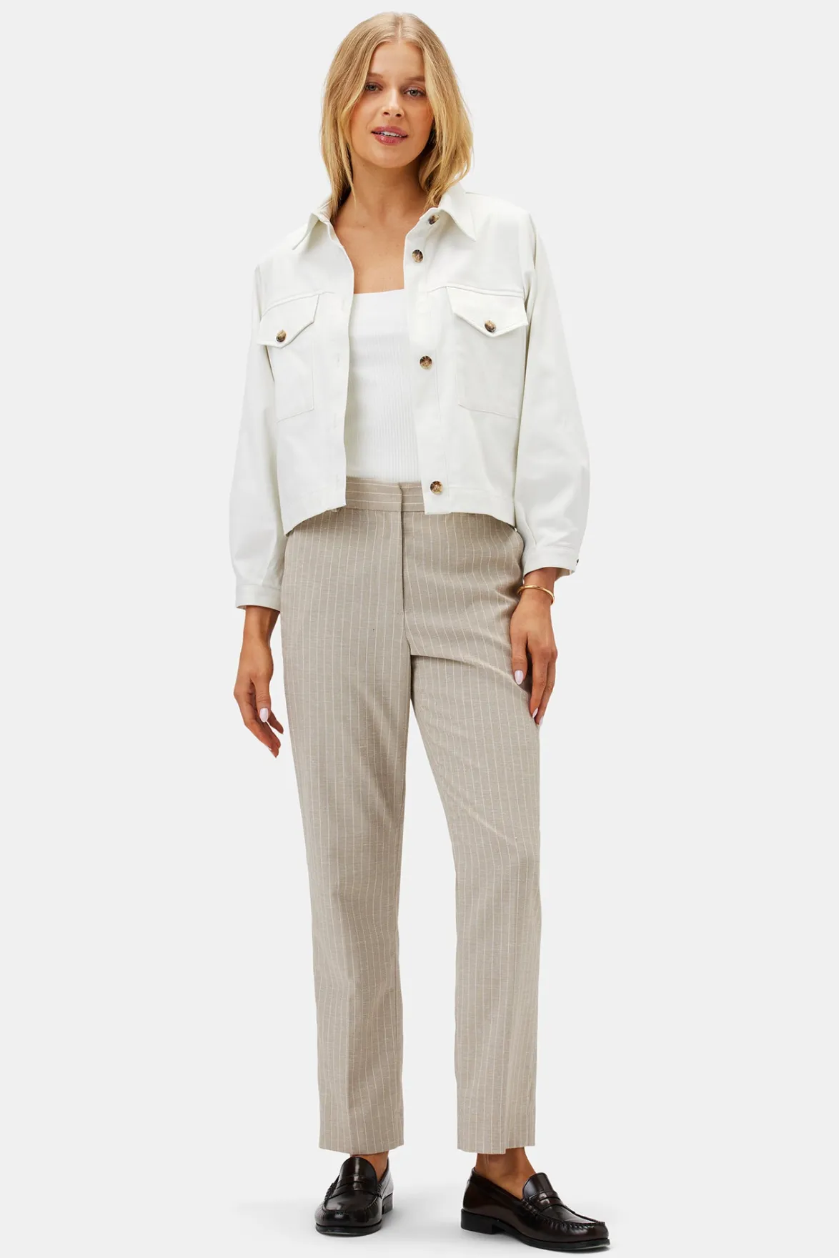 Pants|Clearance^Amour Vert Taper Trouser SanDiegoStripeNatural