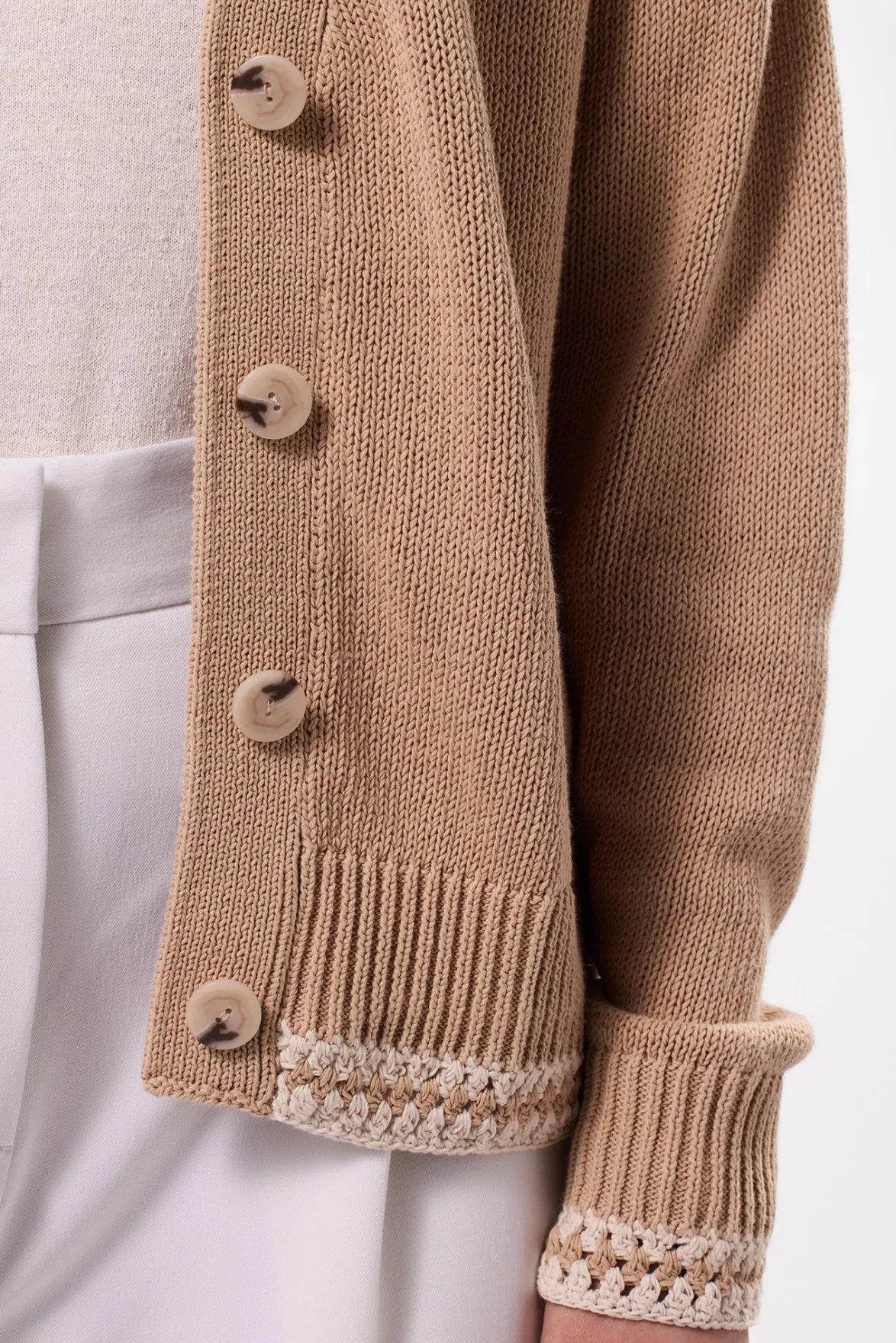 Sweaters & Cardigans|Clearance^Amour Vert Texture Cardigan BiscottiIvory