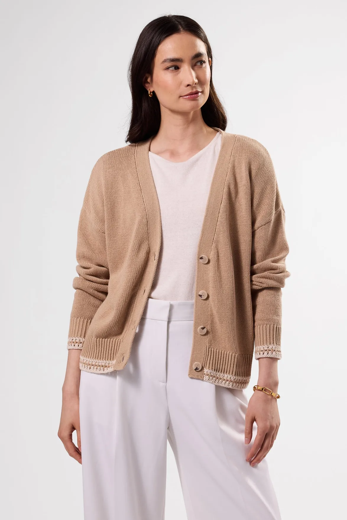 Sweaters & Cardigans|Clearance^Amour Vert Texture Cardigan BiscottiIvory