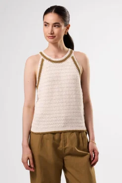 Tops|Clearance^Amour Vert Texture Halter IvoryElm
