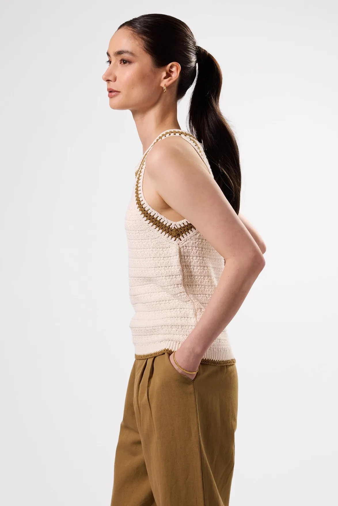 Tops|Clearance^Amour Vert Texture Halter IvoryElm