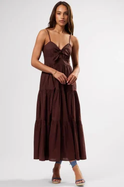 Dresses|Clearance^Amour Vert Tie Front Dress Espresso