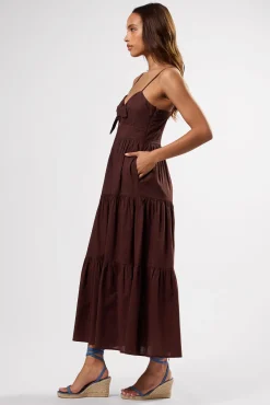 Dresses|Clearance^Amour Vert Tie Front Dress Espresso
