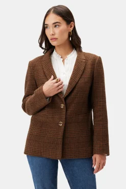 Jackets & Outerwear|Clearance^Amour Vert Tobie Single Breasted Blazer RustPlaid