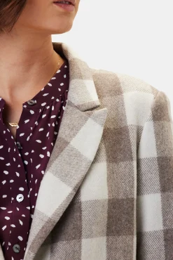 Jackets & Outerwear|Clearance^Amour Vert Tobie Single Breasted Blazer NaturalBuffaloCheck