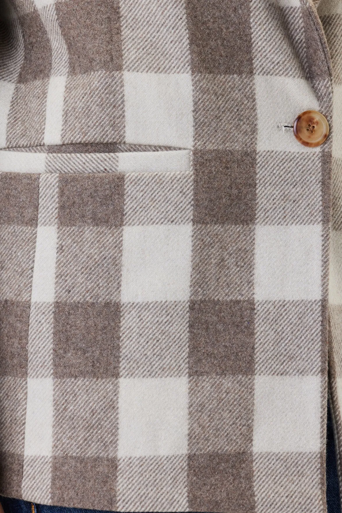 Jackets & Outerwear|Clearance^Amour Vert Tobie Single Breasted Blazer NaturalBuffaloCheck
