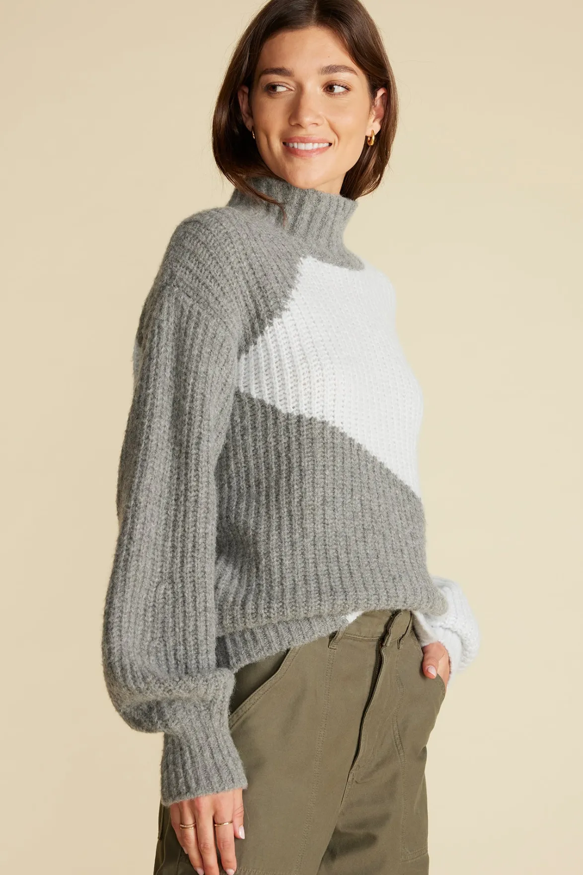 Sweaters & Cardigans^Amour Vert Veira Turtleneck Sweater SkyBlueandGrey
