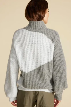 Sweaters & Cardigans^Amour Vert Veira Turtleneck Sweater SkyBlueandGrey