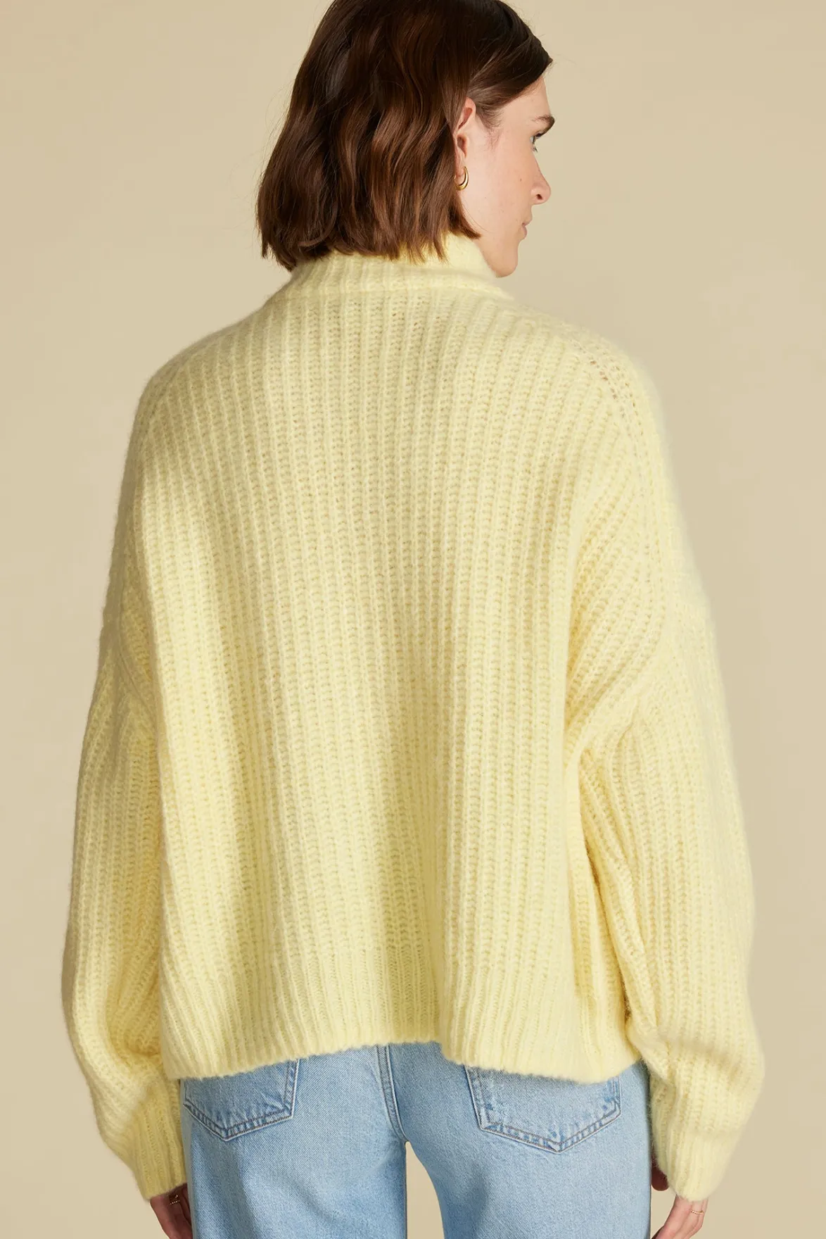 Sweaters & Cardigans|Clearance^Amour Vert Veronique Chunky Half Zip Pullover Sweater AniseYellow