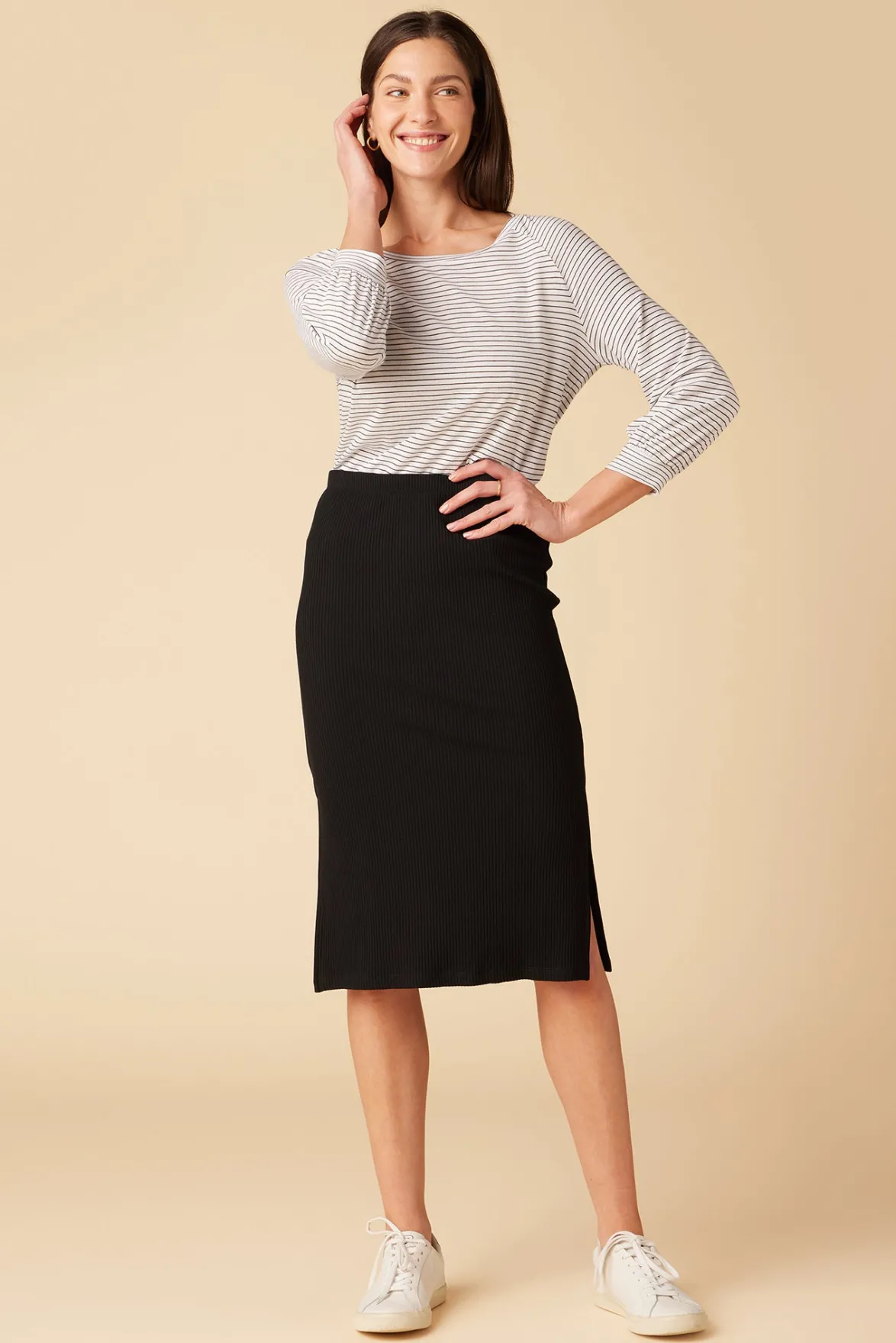 Skirts|Clearance^Amour Vert Vindy Paris Rib Skirt Black