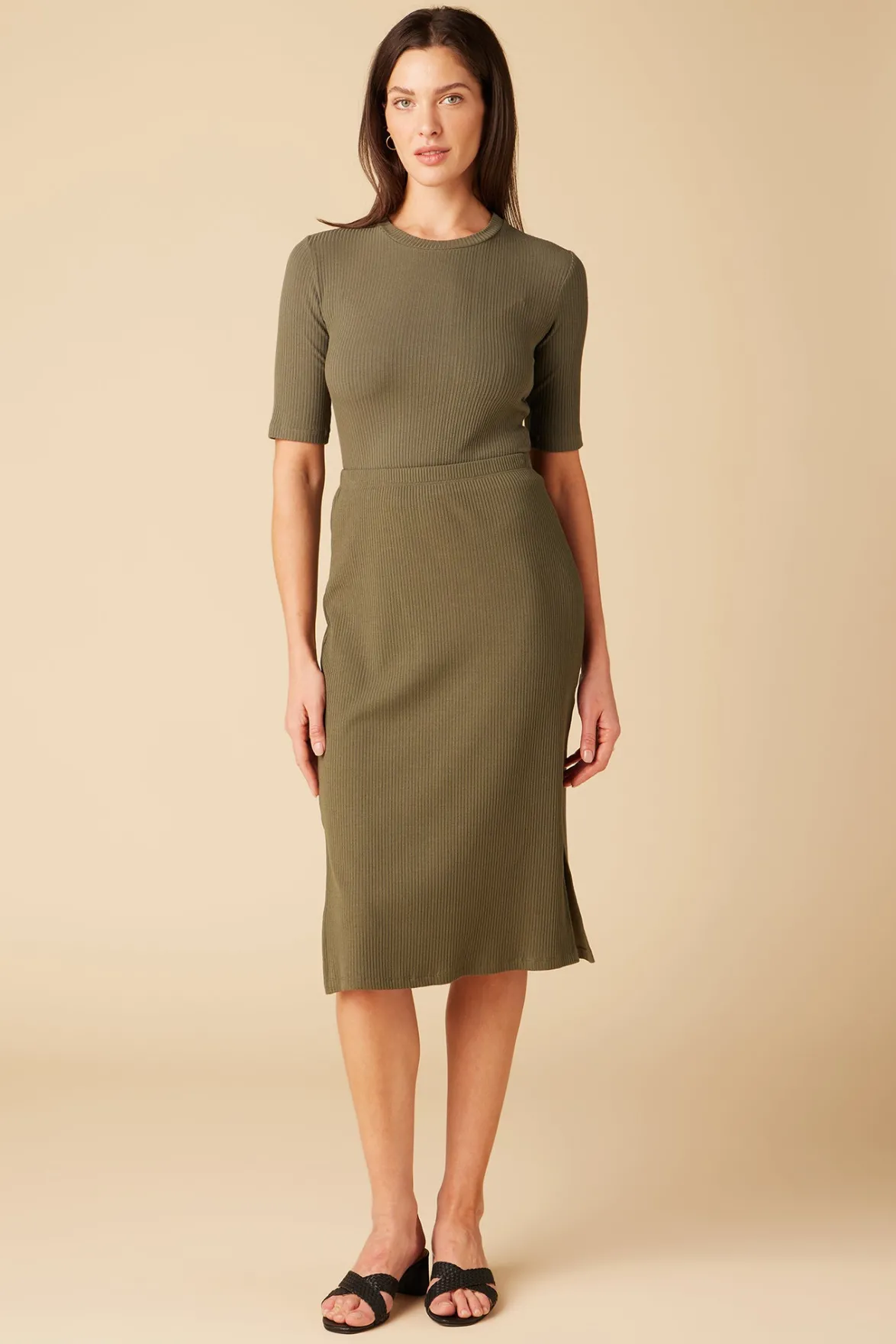 Skirts|Clearance^Amour Vert Vindy Paris Rib Skirt CallaGreen