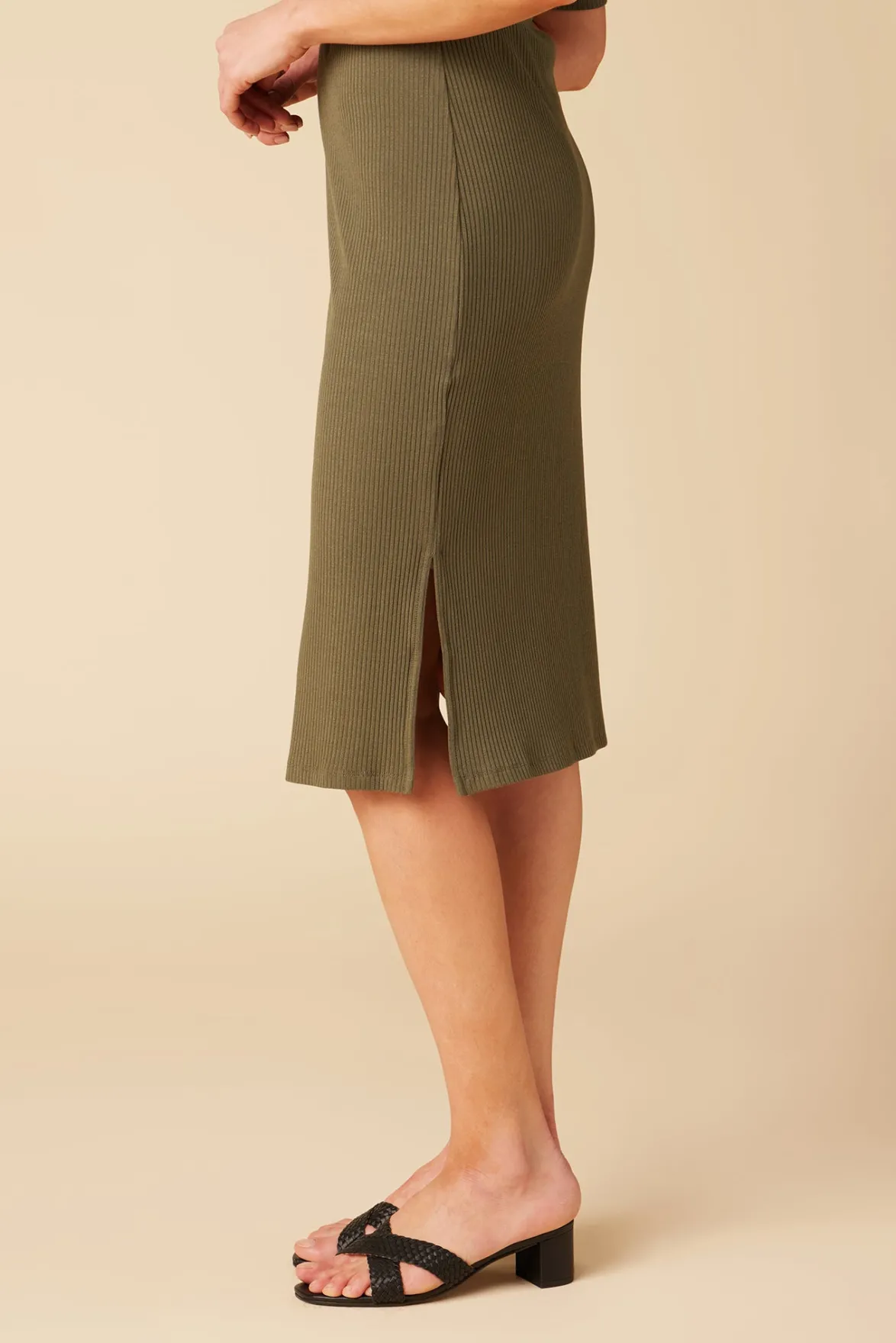 Skirts|Clearance^Amour Vert Vindy Paris Rib Skirt CallaGreen