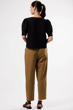 Tops|Clearance^Amour Vert V Neck Cuff Sleeved Blouse Black