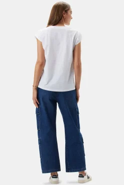 Tops|Tees^Amour Vert V Neck Solid Tee White