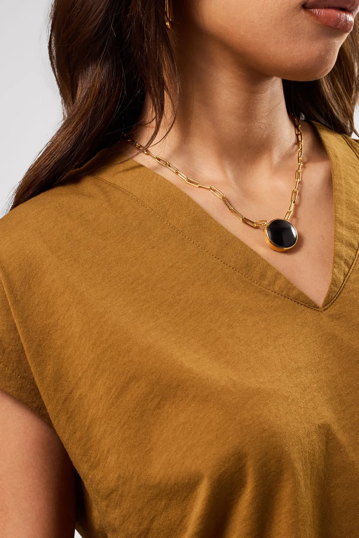 Tops|Tees^Amour Vert V Neck Solid Tee Terre