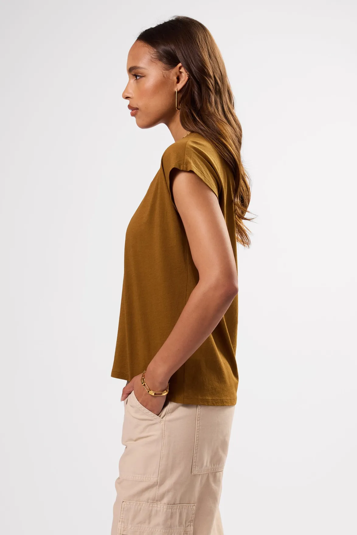 Tops|Tees^Amour Vert V Neck Solid Tee Terre