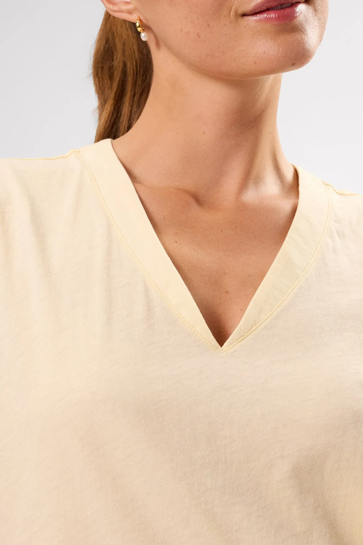 Tops|Tees^Amour Vert V Neck Solid Tee Anise